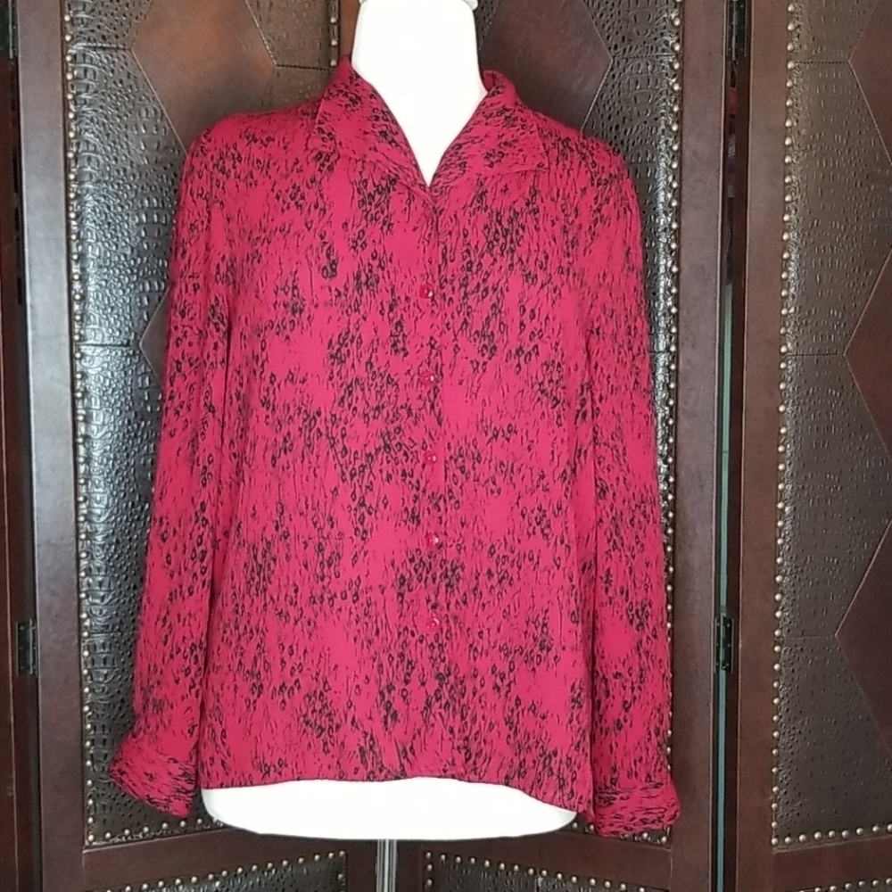 Alfred Dunner Red & Black Blouse